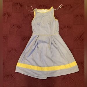 Elle❤️‍🔥 yellow, and blue dress, zipper